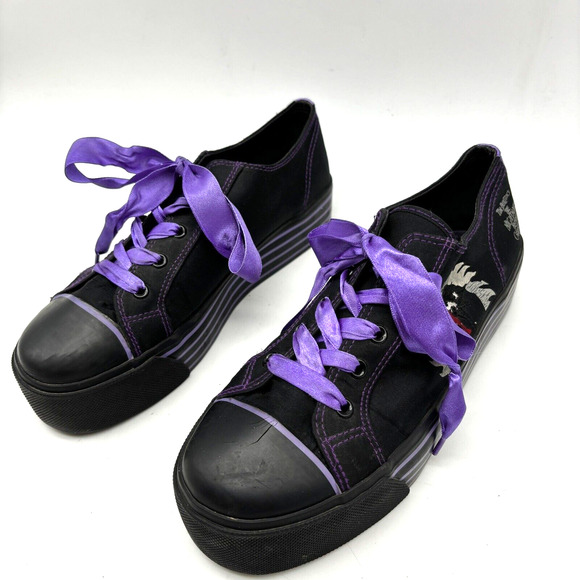 2003 Nightmare Before Christmas 10th Anniversary Black Purple Platform Sneaker 8 - Picture 4 of 16